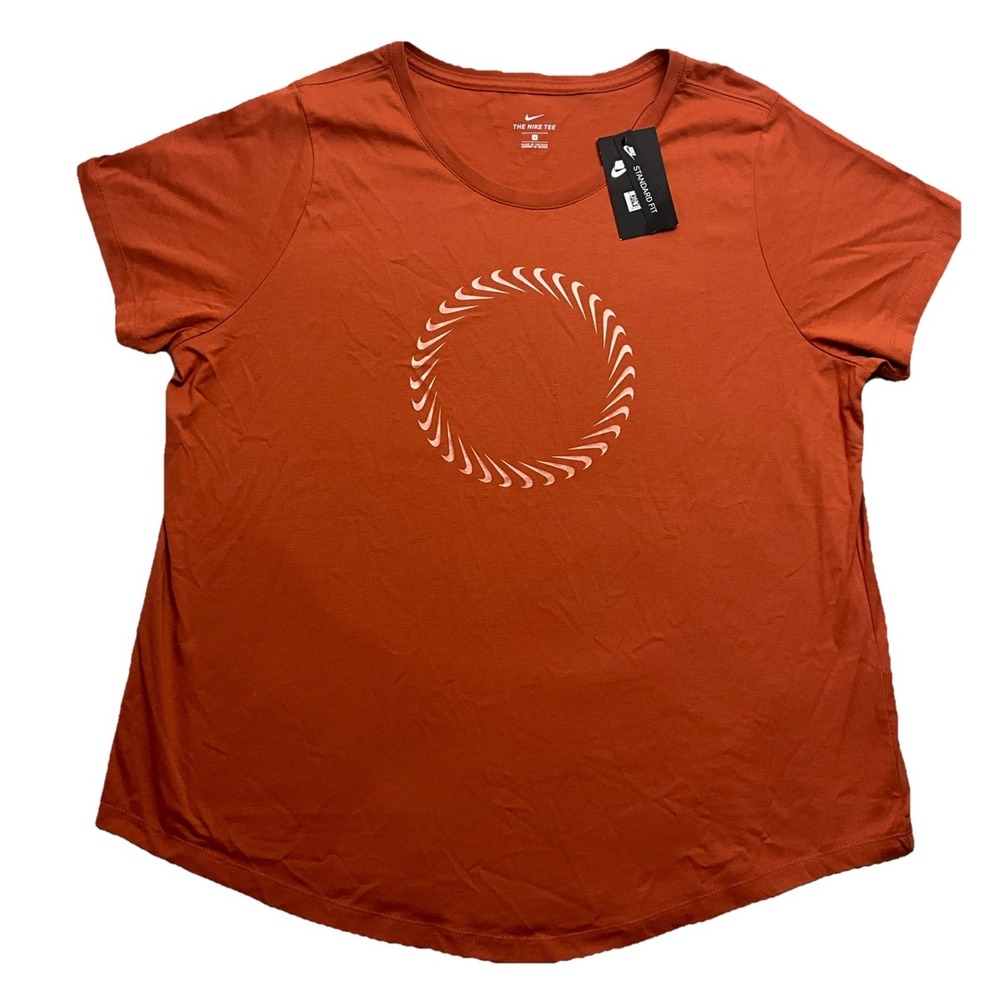 Nike Tee Womens Orange Short Sleeve Standard Fit Shirt Size 1X
